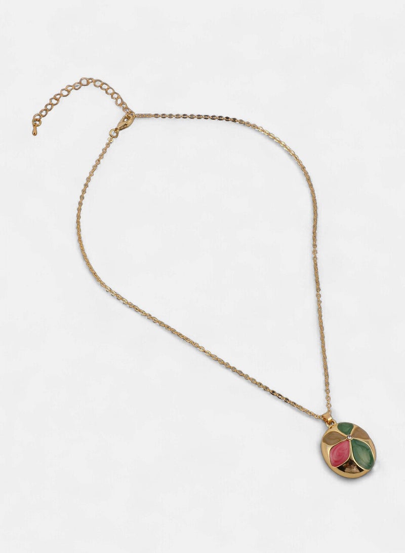 SOHI Women The Enamel-Holly Jewellery Set | California Gold Colour | One-Size | Metallic Alloy Material | Lobster Clasp & Push Back Closure | Jewellery Set For Casual & Daily Wear - Image 5