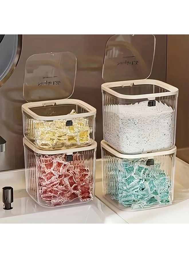 Transparent Small Laundry Detergent Storage Container with Dustproof Lid - Image 5