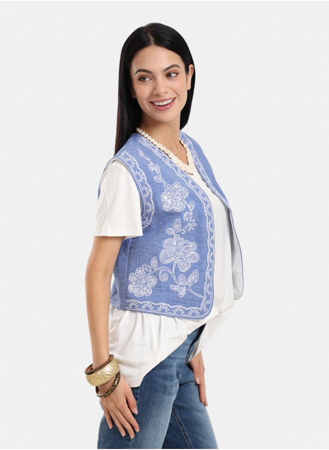 Clue - Printed Cropped Vest - Image 1