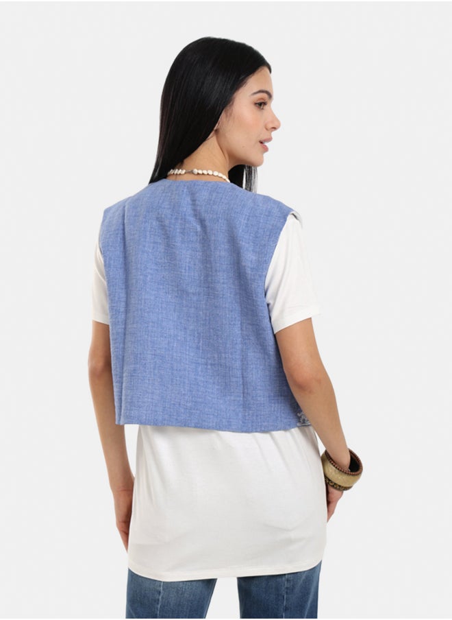 Clue - Printed Cropped Vest - Image 1