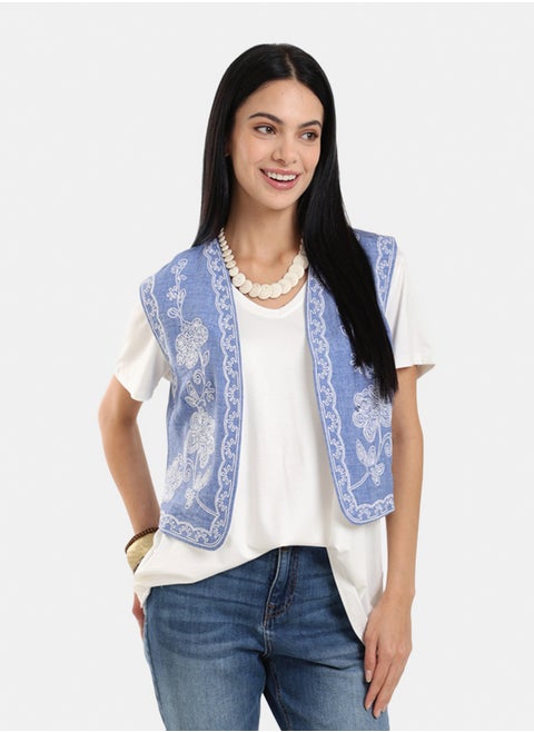 Printed Cropped Vest