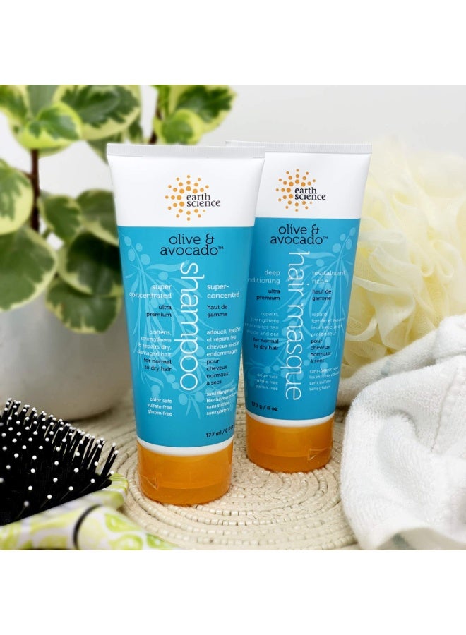 EARTH SCIENCE - Olive & Avocado Deep Conditioning Hair Masque: For Normal to Dry Hair (4 pk, 6 oz.) - Image 3