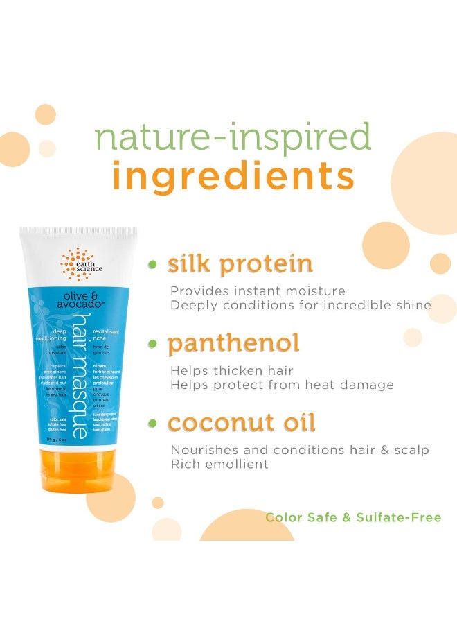 EARTH SCIENCE - Olive & Avocado Deep Conditioning Hair Masque: For Normal to Dry Hair (4 pk, 6 oz.) - Image 2