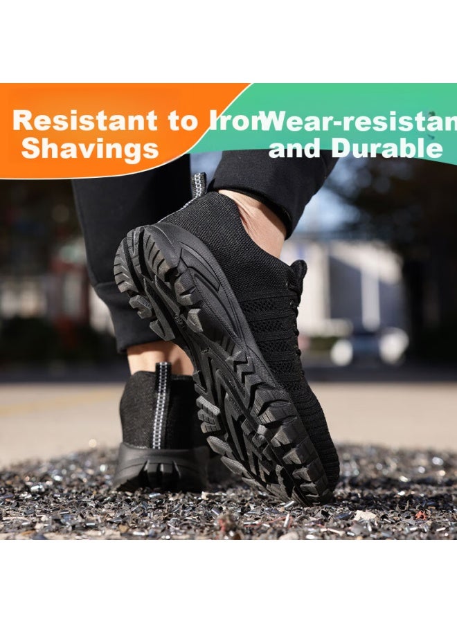 JUNBU Men'S Summer Breathable Steel Toe Anti-Smashing Anti-Piercing Lightweight Anti-Odor Safety Work Shoes 1125 Size 45 - Image 4