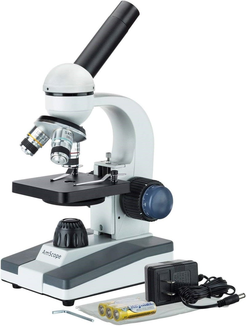 AmScope AmScope M150 Compound Monocular Microscope WF10x Eyepiece 40x400x Magnification LED Illumination Brightfield SingleLens Condenser Coarse and Fine Focus Plain Stage 110V  - Image 1