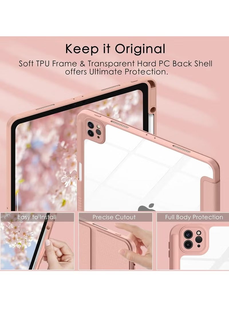 MIGOFAST Case for iPad Pro 12.9 Inch 2022 2021 2020 2018 with Pencil Holder Slim Stand Protective Cover with Clear Transparent Back Shell for iPad Pro 12.9 inch Tablet Support Auto Wake Sleep - Image 4