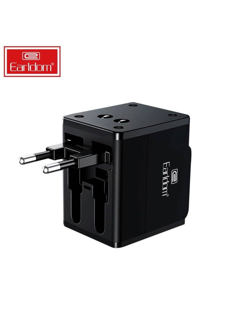 Earldom AC Adapter Charger Dual USB European Plug Universal Socket - Image 1