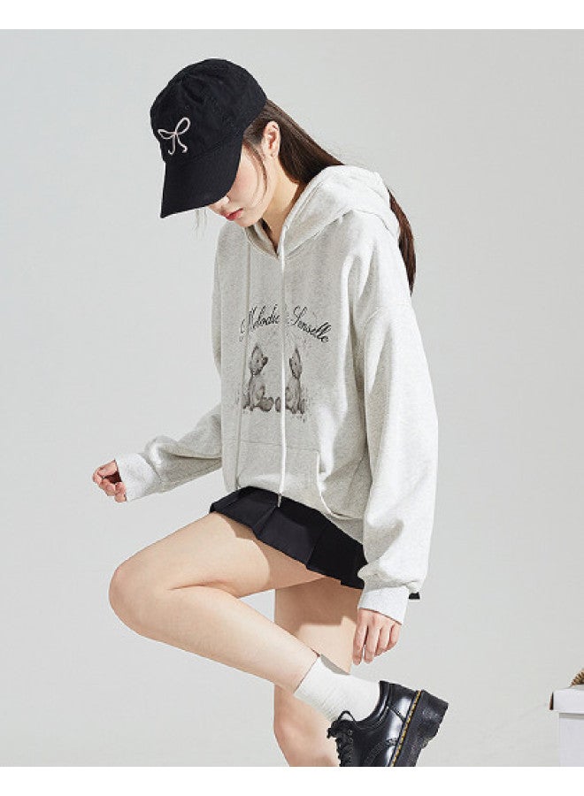 TonLion Women'S Hoodie Spring/Fall Hoodie For Women High-End Stylish Knit Hooded Cartoon Rhinestone Long Sleeve Sweatshirt - Image 1