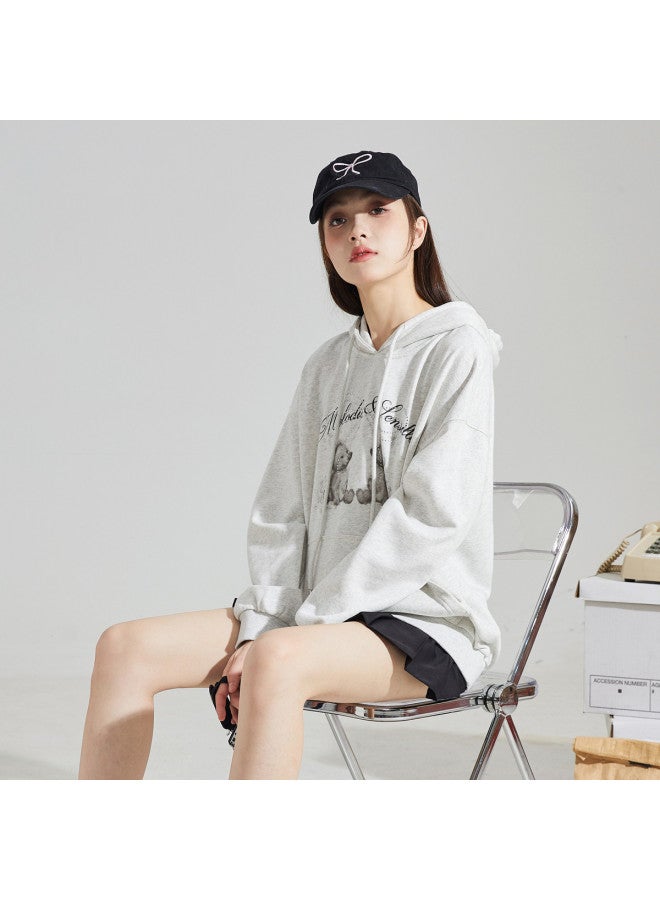 TonLion Women'S Hoodie Spring/Fall Hoodie For Women High-End Stylish Knit Hooded Cartoon Rhinestone Long Sleeve Sweatshirt - Image 3