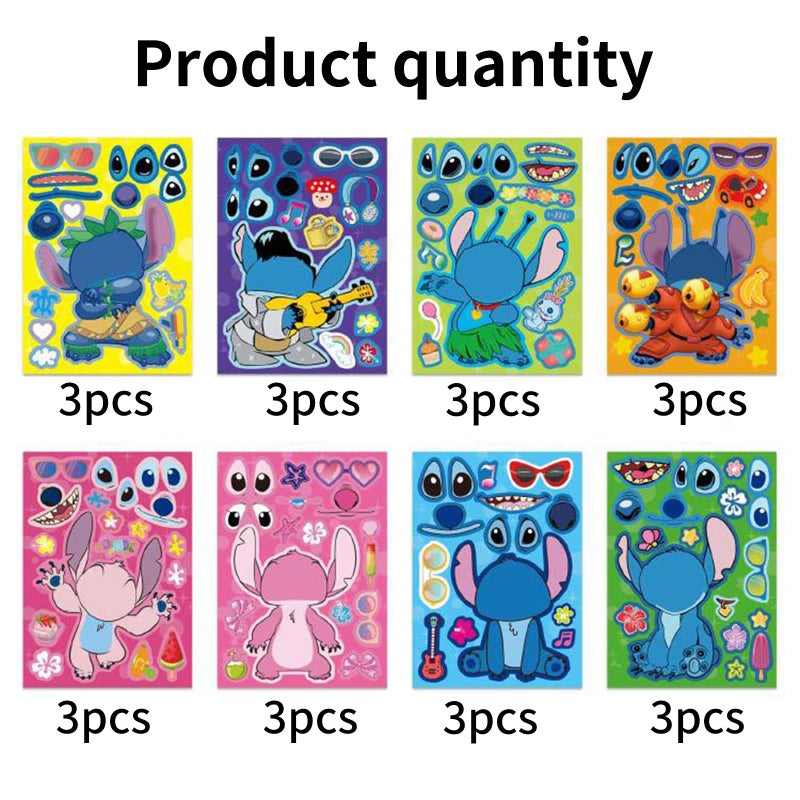 Trifoot 24 Sheets Cute Stickers,Mixed & Matched with 8 Designed Characters(3 of Each) Stickers, Cartoon Party Favors, Gifts for Her (Blue) - Image 2