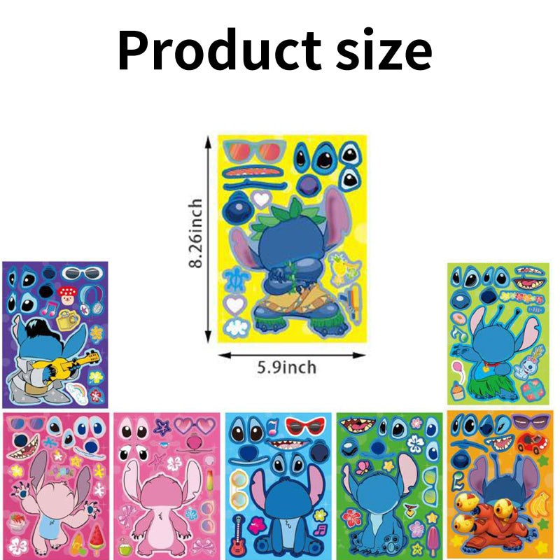 Trifoot 24 Sheets Cute Stickers,Mixed & Matched with 8 Designed Characters(3 of Each) Stickers, Cartoon Party Favors, Gifts for Her (Blue) - Image 3