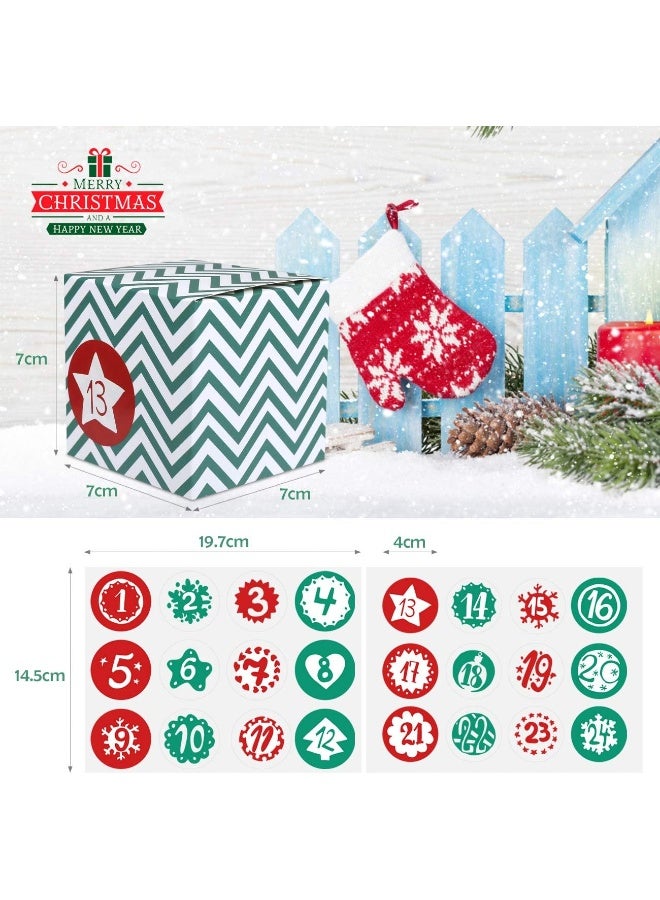 Kesoto Kesoto DIY Christmas Advent Calendar 2020, 24 Cardboard Treasure Boxes with 1-24 Number Stickers Christmas Countdown Calendar for Xmas Holiday Decor - Image 3