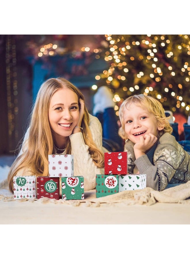Kesoto Kesoto DIY Christmas Advent Calendar 2020, 24 Cardboard Treasure Boxes with 1-24 Number Stickers Christmas Countdown Calendar for Xmas Holiday Decor - Image 5