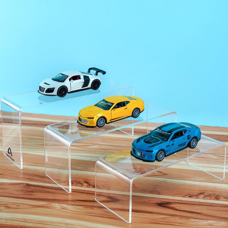 amiazi 6 pcs Clear Acrylic Showcase Risers for Dessert, Cupcakes, Shoes & Cosmetics - Image 3