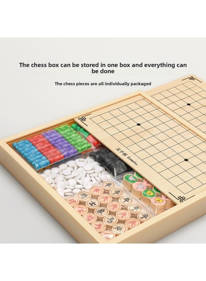 إسكدنيا Gobang Flying Chess Checkers Chess Children's Multifunctional Chessboard All-in-One Chess Educational Toys Board Game Intelligence-Color:30*30cm 【five-in-one】 Backgammon + Flying Chess + Checkers + - Image 5