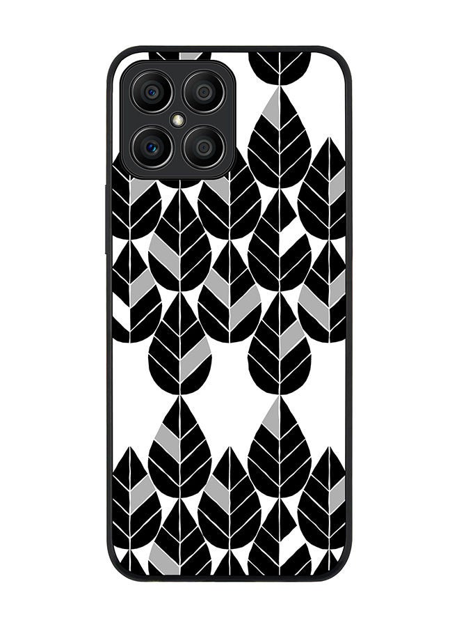 Stylizedd Rugged Black edge case for Honor X8 Slim fit Soft Case Flexible Rubber Edges Anti Drop TPU Gel Thin Cover - Teardrop Leaves - Image 1
