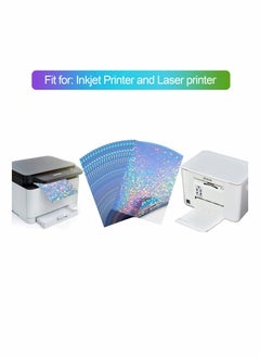Excefore Holographic Printable Vinyl Sticker Paper, Dries Quickly Waterproof Sticker Paper 20Pcs (Diamond)  - Image 2