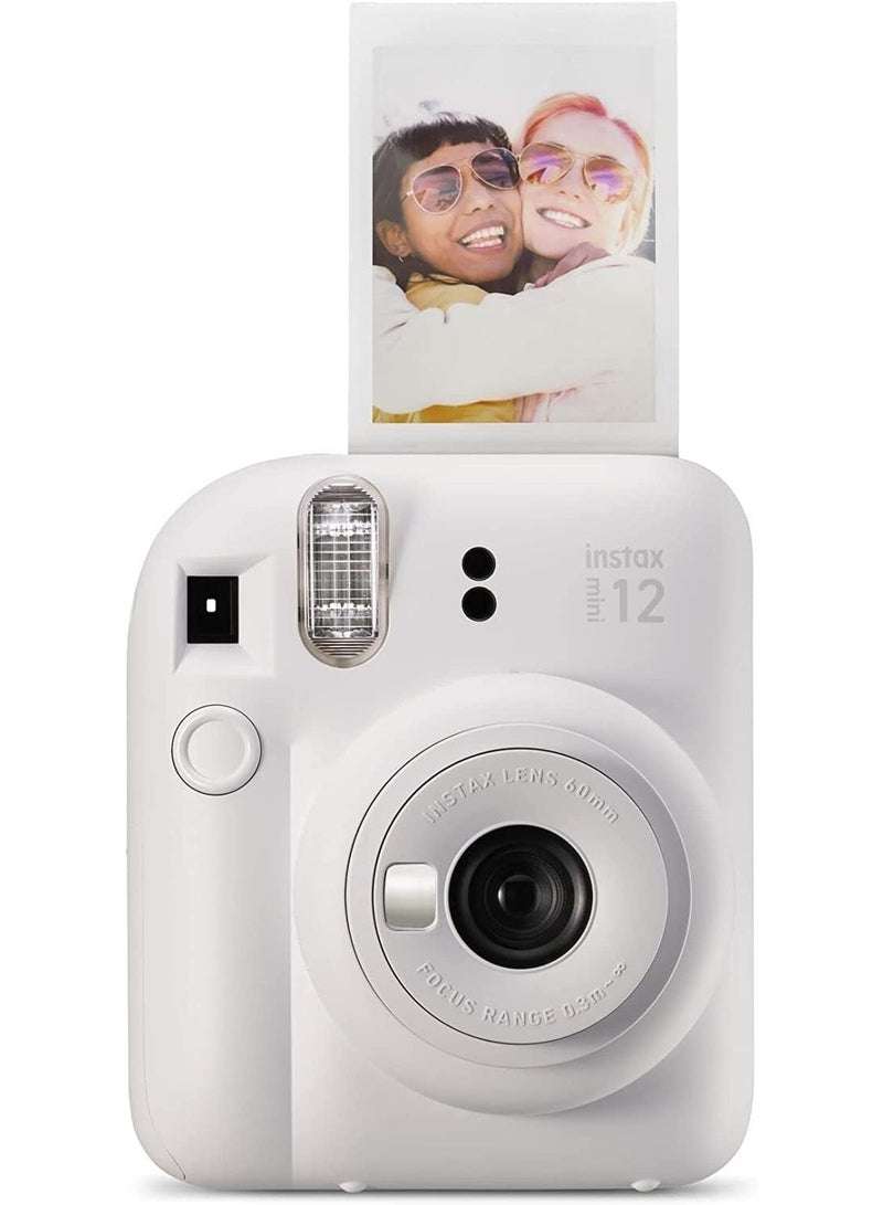 إنستاكس كاميرا فوجي فيلم إنستاكس ميني 12 الفورية - لون أبيض طيني | تتضمن عبوة واحدة من فيلم فوري | صغيرة الحجم وسهلة الاستخدام - Image 2