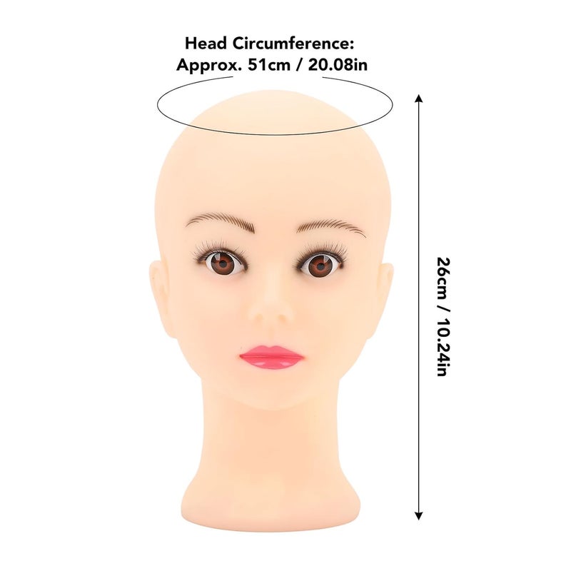 PVC Soft Bald Mannequin Head For Wig Making Display 10 Inch Height 20 Inch Circumference - Image 4