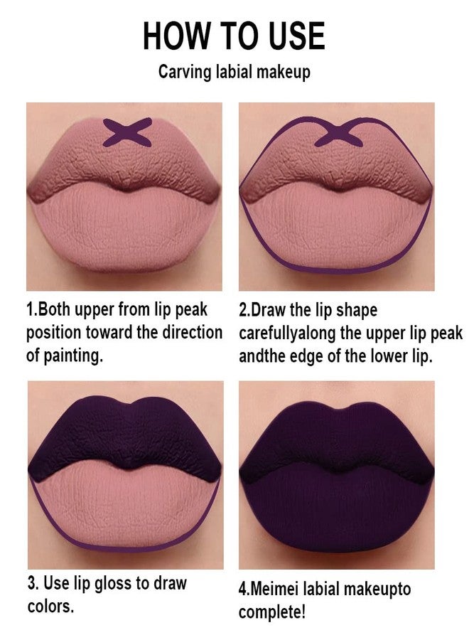 Amy's Diary 2Pcs Dark Purple Lip Liner and Lipstick Matte Makeup Set, Darkest Eggplant Plum 24H With Liner Set, Matt Liquid Long Lasting Mate Dark Berry (#20) - Image 5
