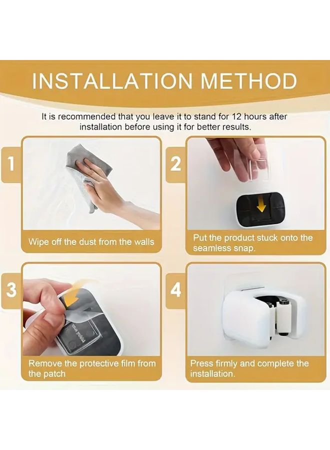 White 6pcs Wall Mounted Mop Broom Holder Self Adhesive No Drill Hanger - Image 5