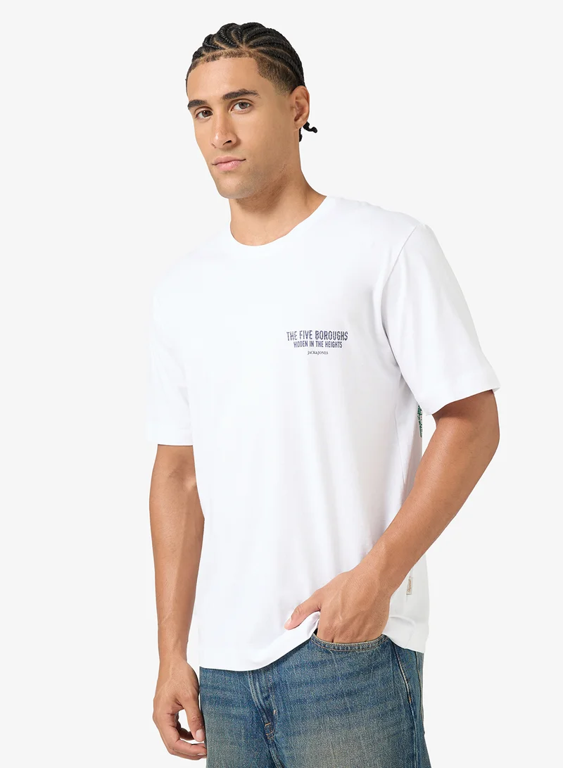 JACK & JONES Printed Crew Neck T-Shirt