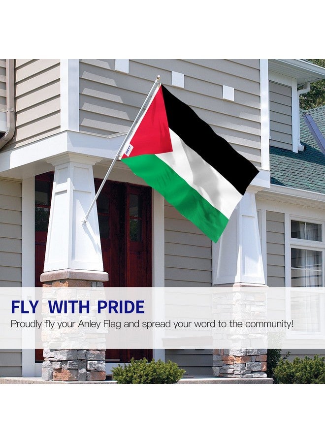 Fly Breeze مقاس 3 × 5 أقدام علم فلسطين بألوان زاهية ورأس قماش مقاوم للبهتان وأعلام فلسطينية مزدوجة الخياطة من البوليستر مع حلقات نحاسية مقاس 3 × 5 أقدام  - Image 2