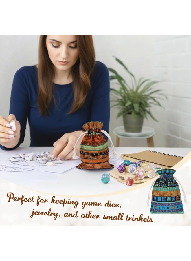 kilofly 12pc Egyptian Style Jewelry Coin Pouches Aztec Print Drawstring Gift Bag - Image 5