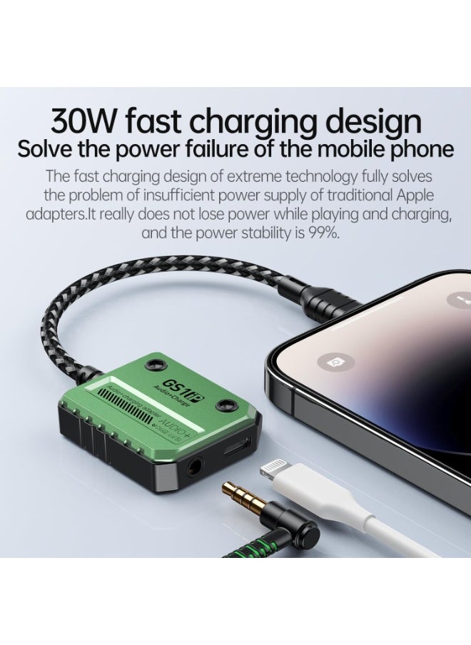 Plextone - Plextone GS1ip 2-in-1 30W Lightning to 3.5mm Headphone Jack Adapter with High-Precision PD Fast Charging - Image 1