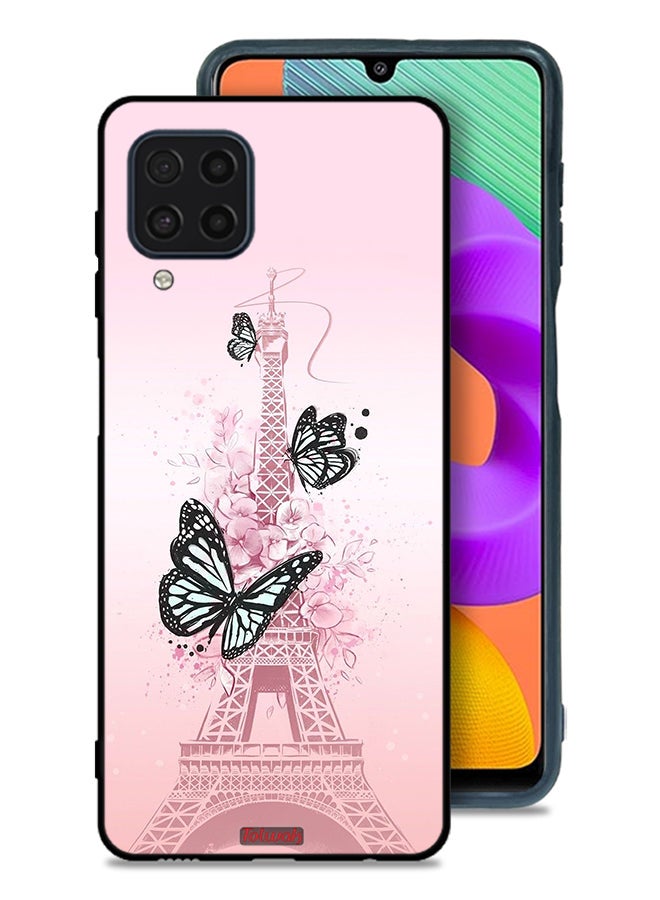 Tolwak Samsung Galaxy F22 Protective Case Cover Butterflies On Eiffel Tower - Image 1