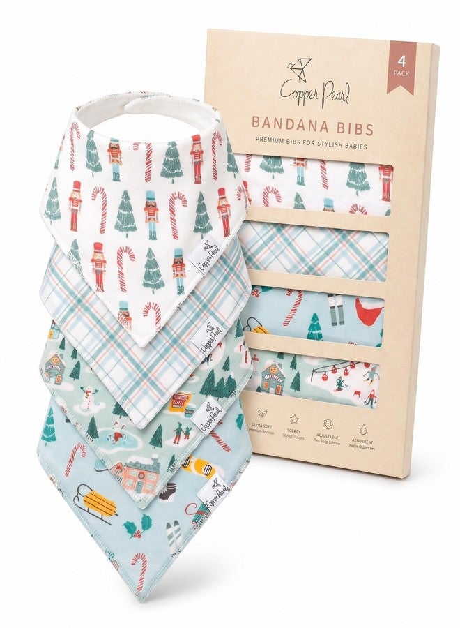 Copper Pearl Baby Bibs for Baby Boy or Girl – Bandana Drool Bibs for Teething, Absorbent Bibs for Eating, Newborn to Toddler, 4 Pack, Gemma in Tan - Image 1