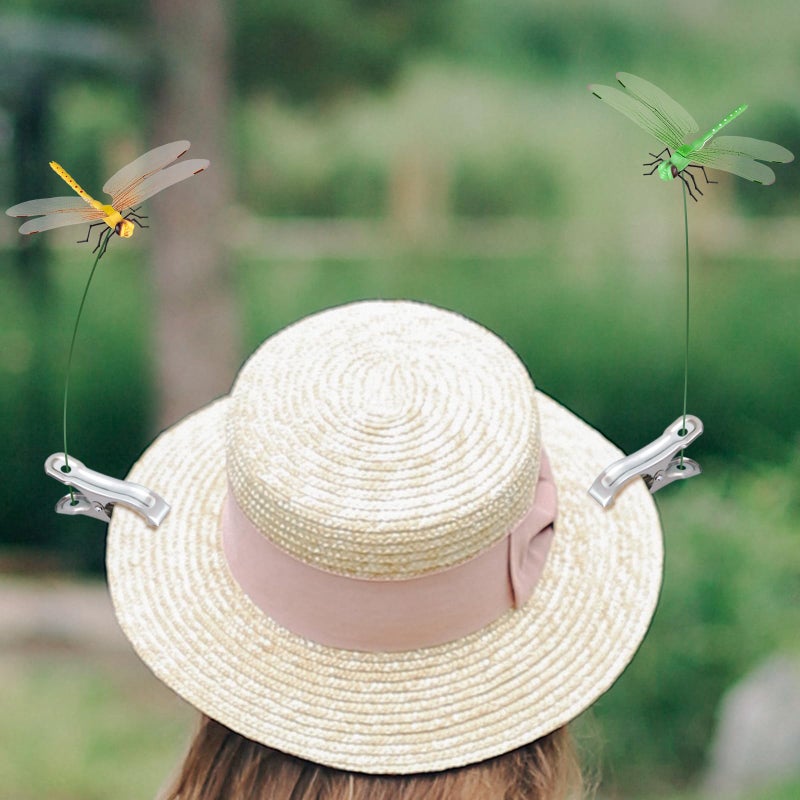 NiHome 12-Pack Large Dragonfly Clip Decoration Set for Garden, Hat, Pet, Indoor & Outdoor Display, Easy Installation Realistic Waterproof PVC Dragonflies in Vibrant Colors, Durable & Sways Naturally - Image 3