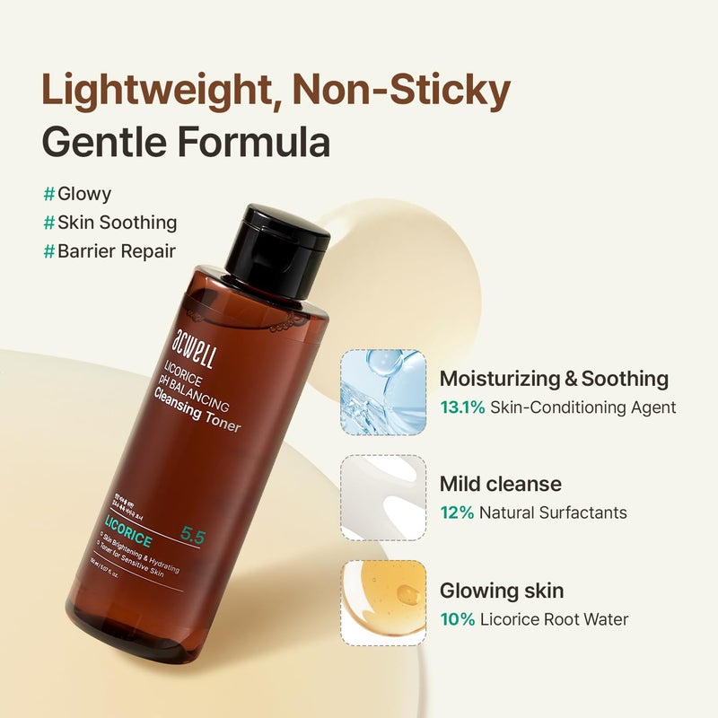ACWELL Licorice pH Balancing Cleansing Toner 5.07 fl.oz. - PH5.5 Hydrating Makeup Cleansing Astringent - Skin Clearing, Reduce Pigmentation, Acne and Dark Spots - Image 3