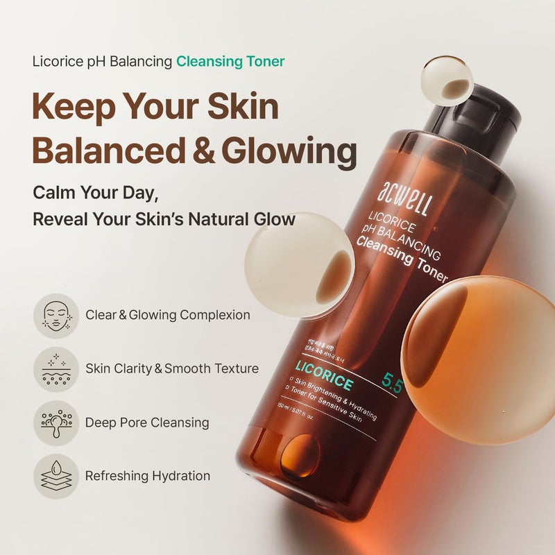 ACWELL Licorice pH Balancing Cleansing Toner 5.07 fl.oz. - PH5.5 Hydrating Makeup Cleansing Astringent - Skin Clearing, Reduce Pigmentation, Acne and Dark Spots - Image 2