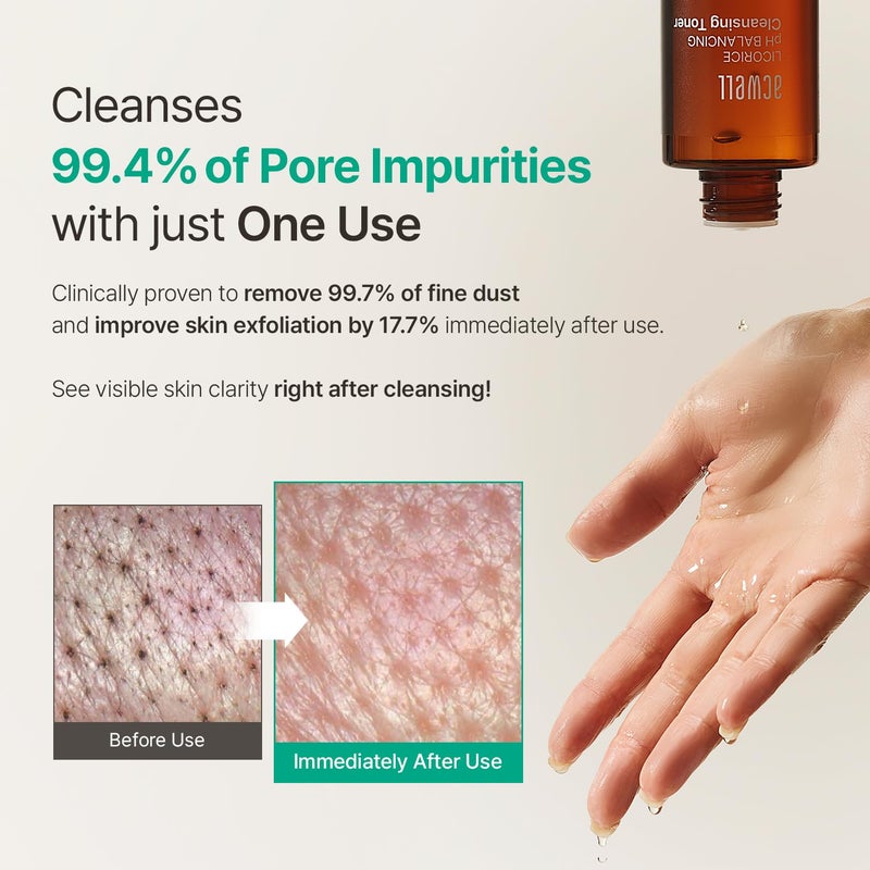 ACWELL Licorice pH Balancing Cleansing Toner 5.07 fl.oz. - PH5.5 Hydrating Makeup Cleansing Astringent - Skin Clearing, Reduce Pigmentation, Acne and Dark Spots - Image 4