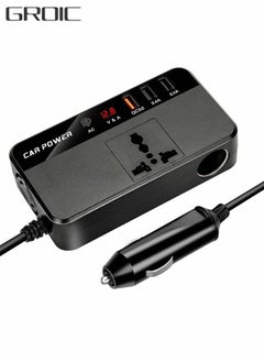 GROIC 200W Car Power Inverter,DC 12V to 110V AC Converter,DC 24V to 220V AC Converter with 1 Socket Cigarette Lighter Adapter and 3 USB Ports Charger Adapter,Car Accessories  - Image 1