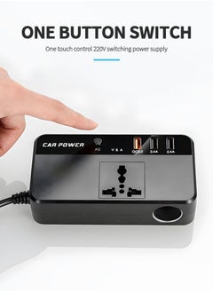GROIC 200W Car Power Inverter,DC 12V to 110V AC Converter,DC 24V to 220V AC Converter with 1 Socket Cigarette Lighter Adapter and 3 USB Ports Charger Adapter,Car Accessories  - Image 5