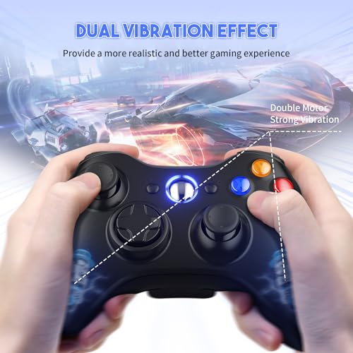 Gamrombo 2 Pack Replacement for Xbox 360 Controller, Wireless Controllers Gamepad Upgraded Joystick Compatible with 360 & Slim, Windows 11/10/8/7 PC Controller - Image 4