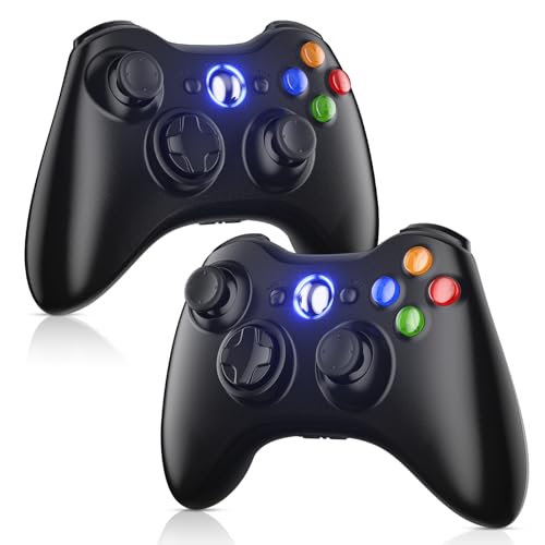 Gamrombo 2 Pack Replacement for Xbox 360 Controller, Wireless Controllers Gamepad Upgraded Joystick Compatible with 360 & Slim, Windows 11/10/8/7 PC Controller - Image 1