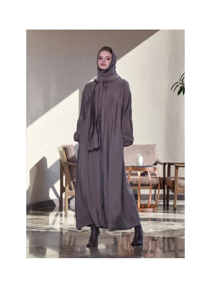 Embroidered Abaya with Matching Shawl - Green