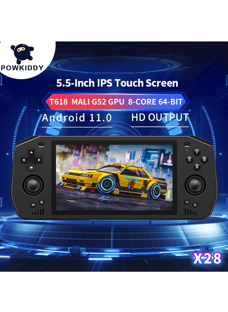 Powkiddy - Powkiddy Powkiddy X28 Android 11 Unisoc Tiger T618 5.5 Inch Touch IPS Screen Handheld Retro Game Console Google Store - Image 1