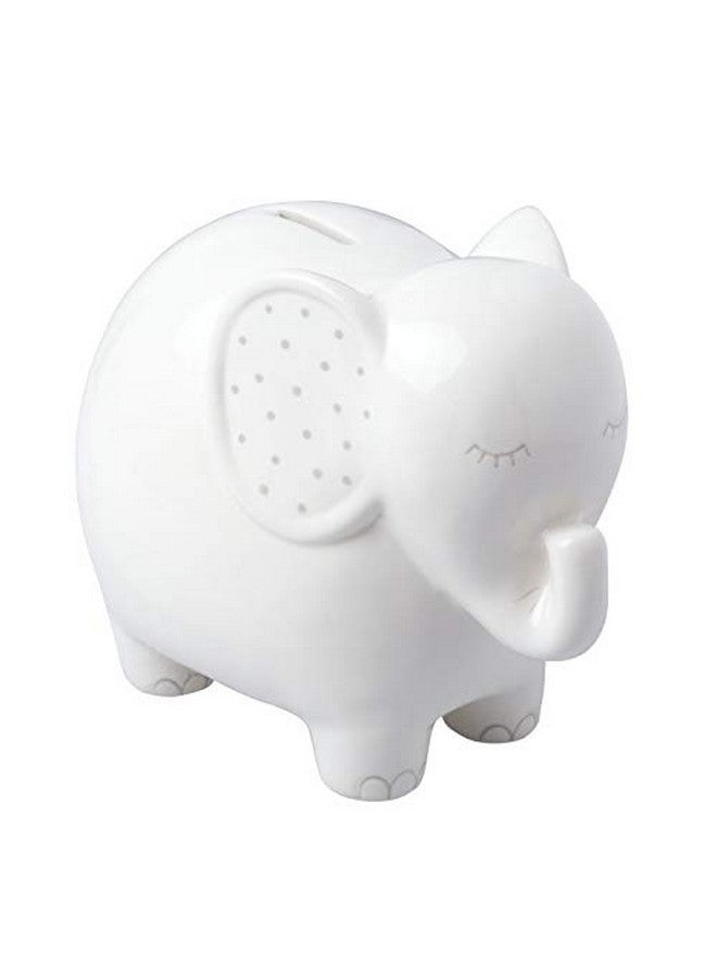 pearhead Ceramic Elephant Bank Genderneutral Baby Boy Or Baby Girl Nursery Décor Money Bank Baby Keepsake White - Image 1