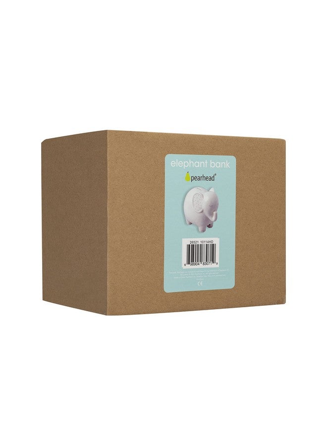 pearhead Ceramic Elephant Bank Genderneutral Baby Boy Or Baby Girl Nursery Décor Money Bank Baby Keepsake White - Image 5