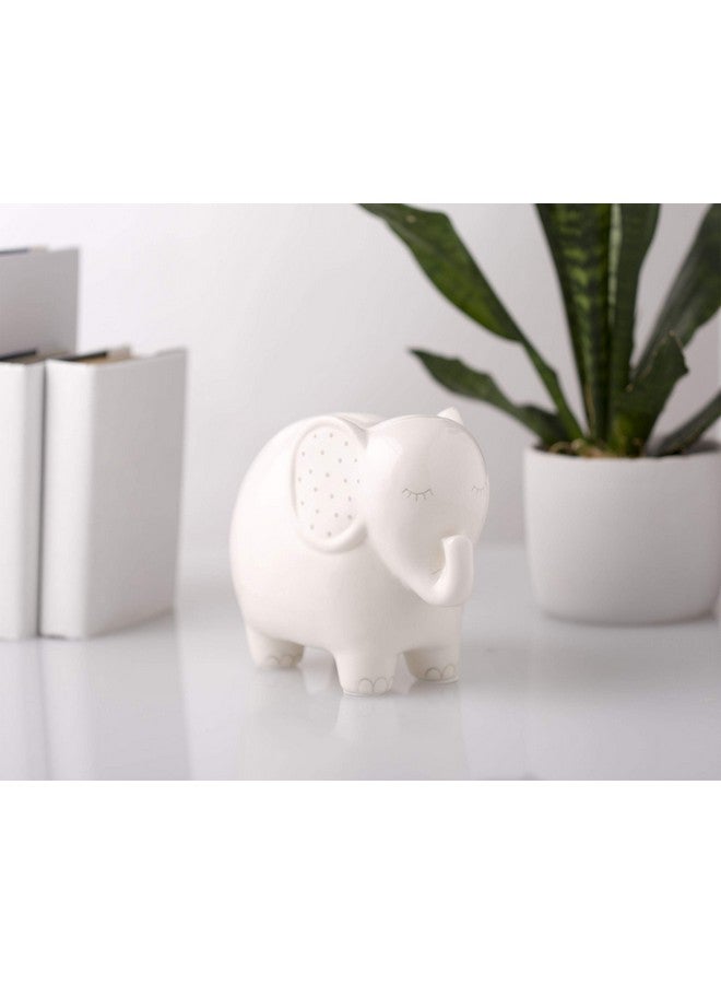 pearhead Ceramic Elephant Bank Genderneutral Baby Boy Or Baby Girl Nursery Décor Money Bank Baby Keepsake White - Image 4