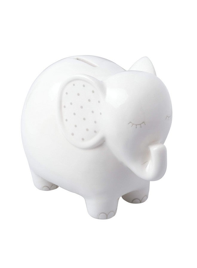 pearhead Ceramic Elephant Bank Genderneutral Baby Boy Or Baby Girl Nursery Décor Money Bank Baby Keepsake White - Image 2