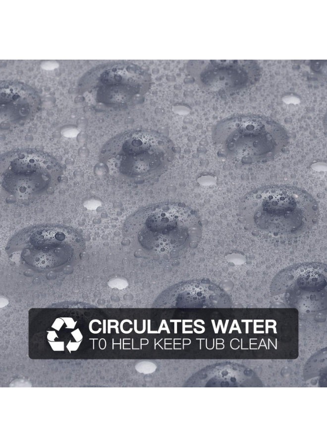 Beauenty Bath Tub Shower Mat 40 x 16 Inch Non-Slip and Extra Large, Bathtub Mat with Suction Cups, Machine Washable Bathroom Mats with Drain Holes, Clear Gray - Image 5