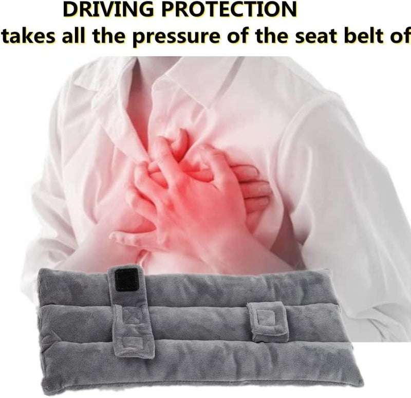 SKIYHON Seat Belt Pillow for Mastectomy Post-Surgery, Heart Surgery Recovery Support Cushion for Chest Chemo Port Pacemaker Bypass Hysterectomy Recovery Pillow (Gray) - Image 3