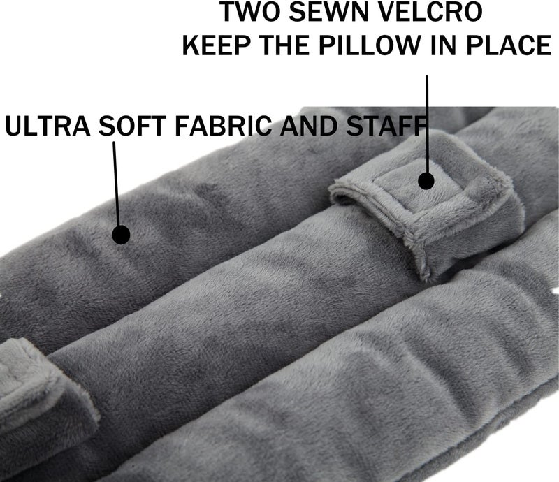 SKIYHON Seat Belt Pillow for Mastectomy Post-Surgery, Heart Surgery Recovery Support Cushion for Chest Chemo Port Pacemaker Bypass Hysterectomy Recovery Pillow (Gray) - Image 4
