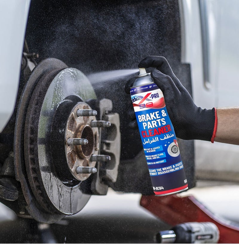 X Pro 99 X-PRO 99 Brake & Parts Cleaner Spray 600ml X99-BC64 Automotive Brake Disc Cleaner Fast Drying Residue Free Degreaser for Brake Pads Calipers Drums Rotors Removes Oil Grease Brake Fluid Dirt Dust Heavy Duty Maintenance Care Formula - Image 4