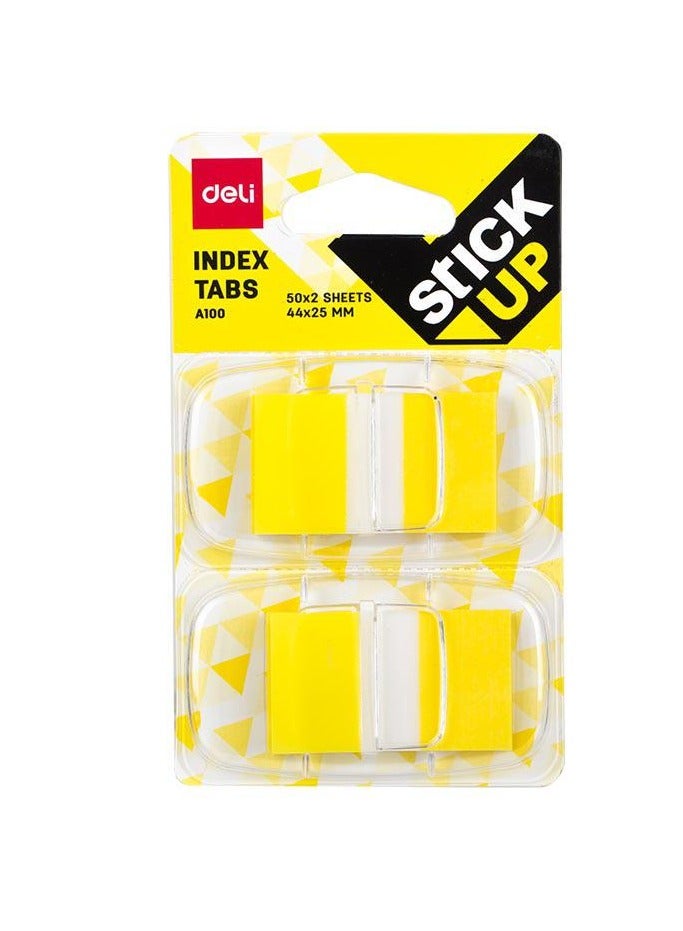 Deli 100-Piece Index Tabs 44x25mm Yellow - Image 1